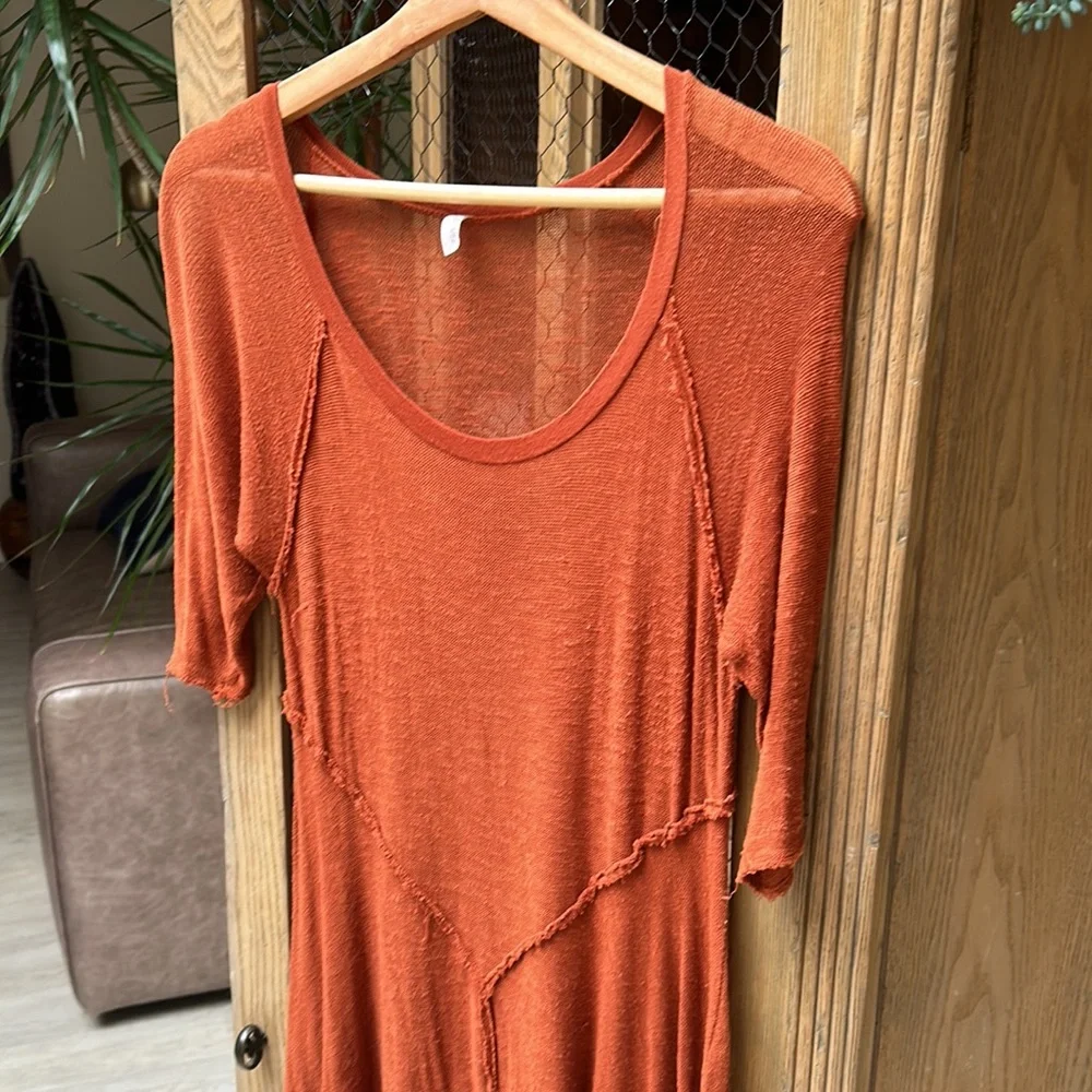 Free People Intimately Weekend Layer Top Tunic in Burnt Orange